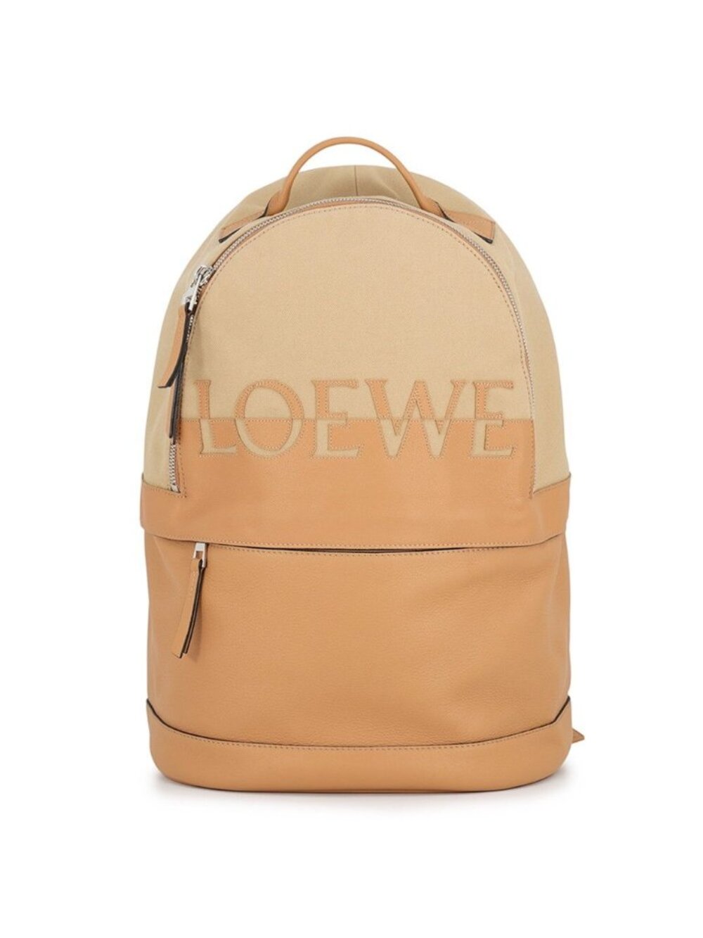 Loewe Backpack Round Calfskin Canvas Beige